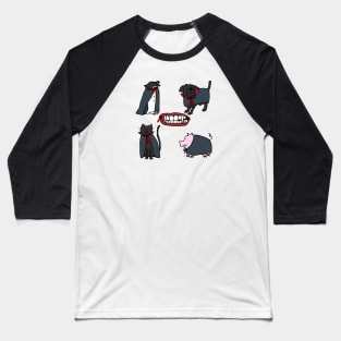 Cute Animals Halloween Horror Vampire Baseball T-Shirt